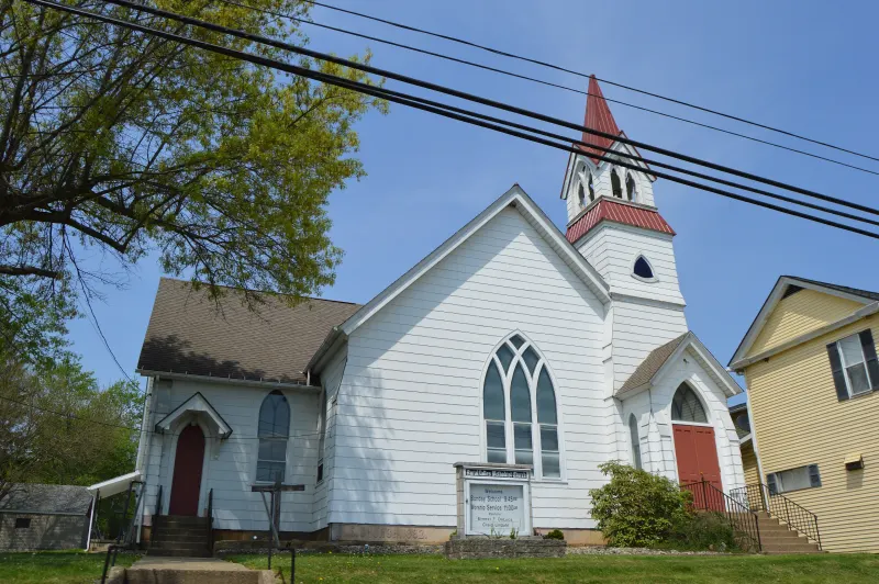 A white clapboard country church