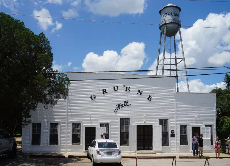 Gruene Hall and the Gruene water tower in the Texas Hill Country